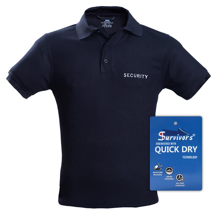 Μπλουζάκι Polo Quick Dry με κέντημα Survivors μονόχρωμο S-XXL Security