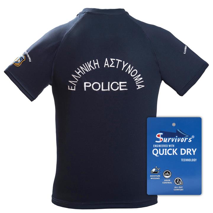Μπλουζάκι Τ-Shirt Quick Dry Survivors μονόχρωμο 3XL-4XL Αστυνομίας