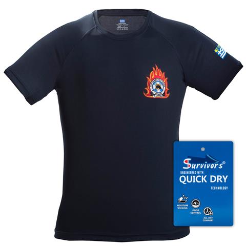 Μπλουζάκι Τ-Shirt Quick Dry Survivors μονόχρωμο 3XL-4XL Πυροσβεστικής