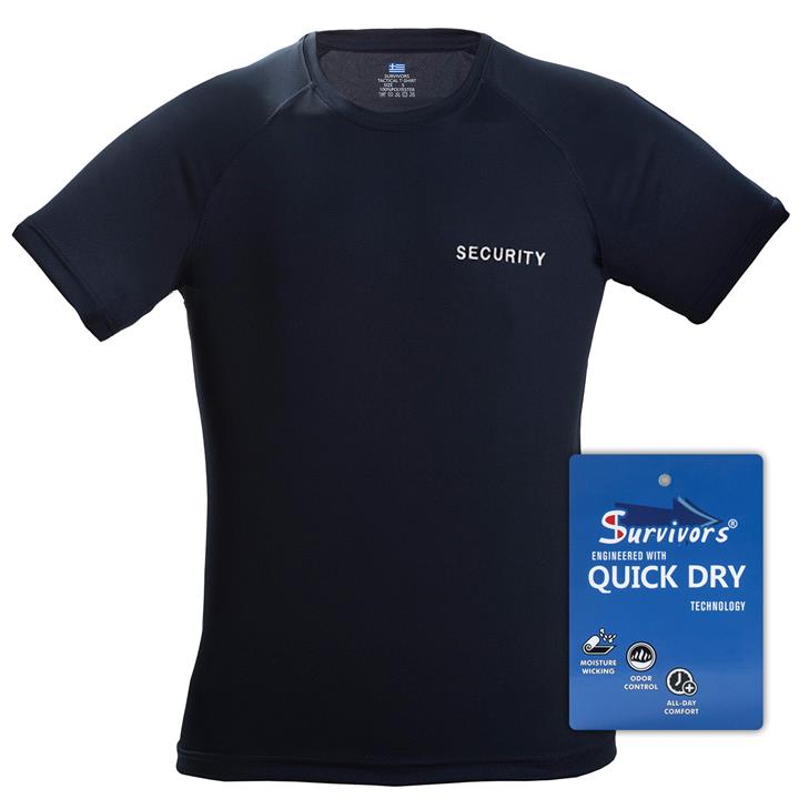 Μπλουζάκι Τ-Shirt Quick Dry Survivors μονόχρωμο 3XL-4XL Security