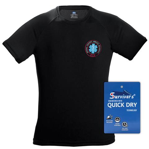 Μπλουζάκι Τ-Shirt Quick Dry Survivors μονόχρωμο S-XXL ΕΚΑΒ Μαύρο