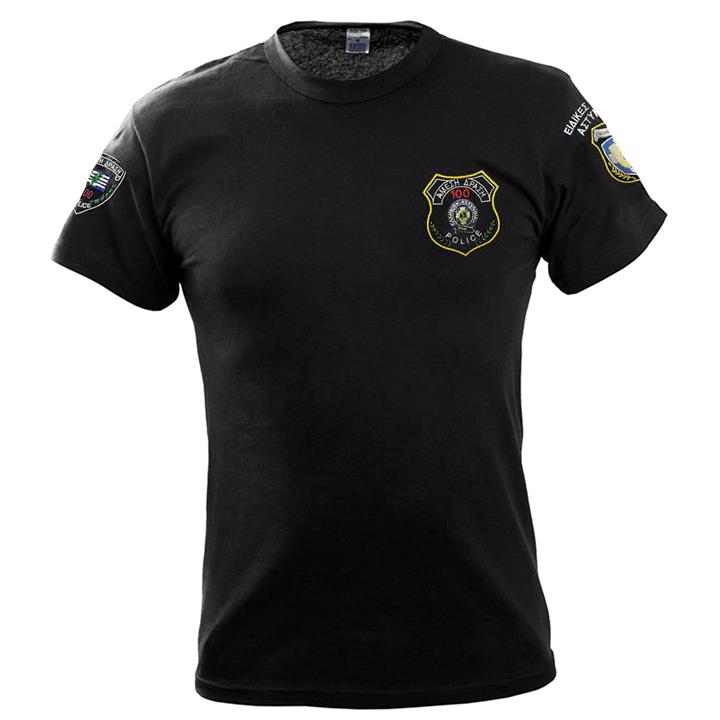 Μπλουζάκι μακό με κέντημα Άμεση Δράση Μαυρο