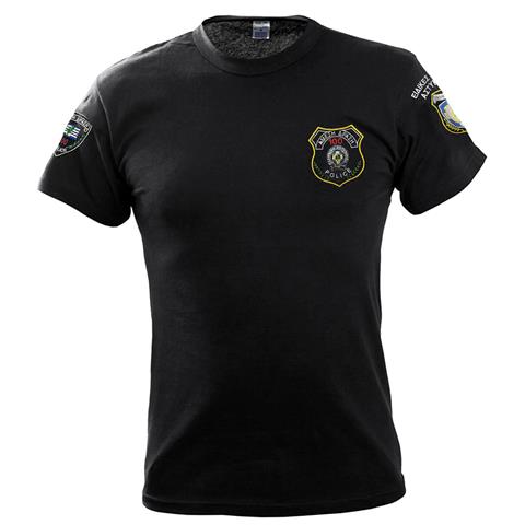 Μπλουζάκι μακό με κέντημα Άμεση Δράση Μαυρο