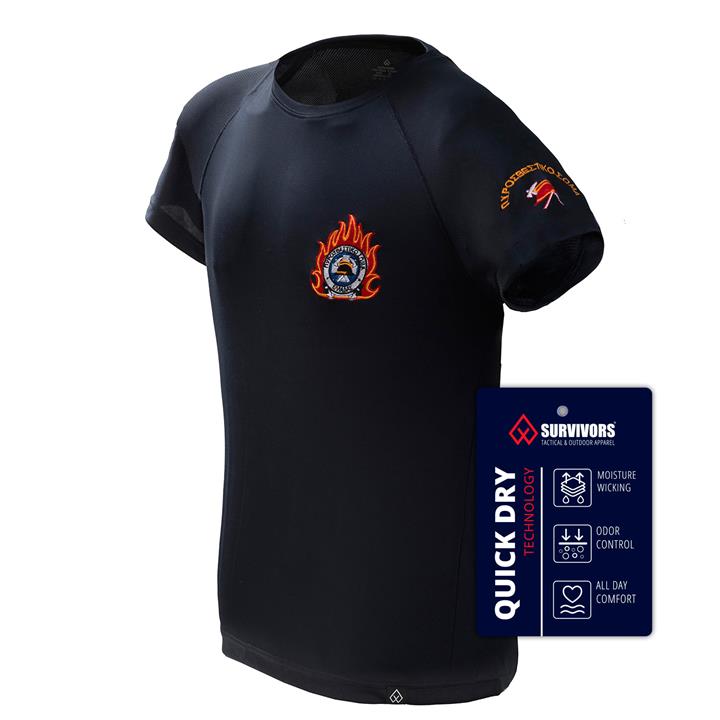 Μπλουζάκι T-shirt Quick Dry Survivors με κέντημα Φλόγα Πυροσβεστικής