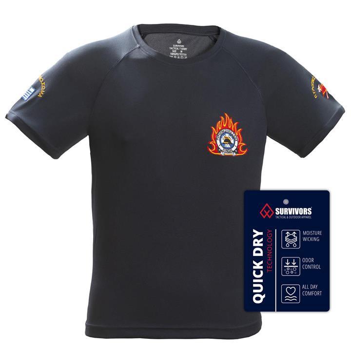 Μπλουζάκι T-shirt Quick Dry Survivors με κέντημα Φλόγα Πυροσβεστικής