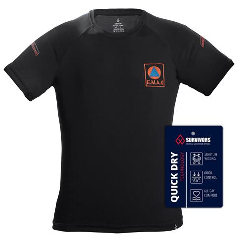 Μπλουζάκι T-Shirt Quick Dry με κέντημα ΕΜΑΚ Μαύρο