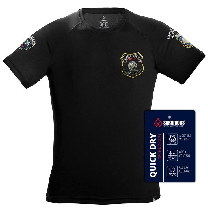 Μπλουζάκι T-Shirt Quick Dry με κέντημα Άμεση Δράση Μαυρο