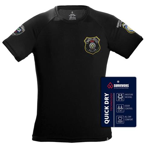 Μπλουζάκι T-Shirt Quick Dry με κέντημα Άμεση Δράση Μαυρο