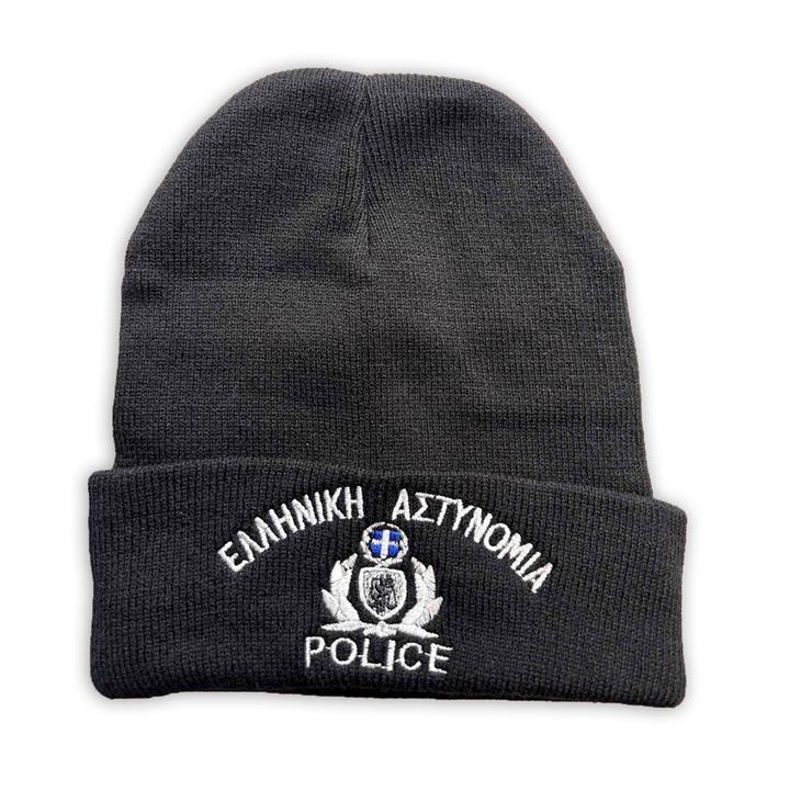 Σκούφος διπλός Μαύρος με κέντημα Αστυνομίας