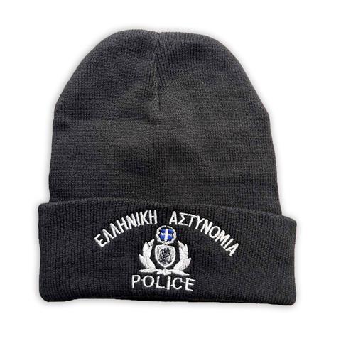 Σκούφος διπλός Μαύρος με κέντημα Αστυνομίας