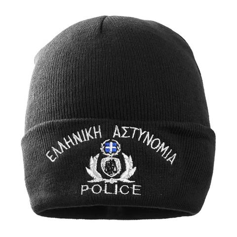 Σκούφος διπλός Μαύρος με κέντημα Αστυνομίας