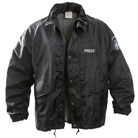 Αντιανεμικό με κέντημα Αστυνομίας Μαύρο