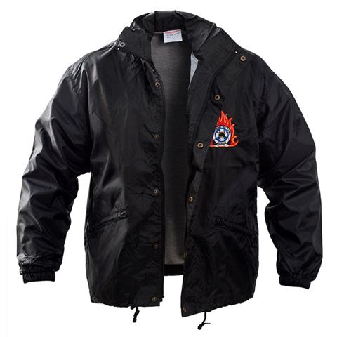 Αντιανεμικό με κέντημα Πυροσβεστικής, ΕΜΑΚ (Μαύρο)