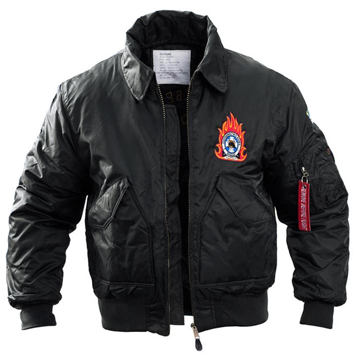 Φλαι τζάκετ με κέντημα Πυροσβεστικής (Μαύρο)
