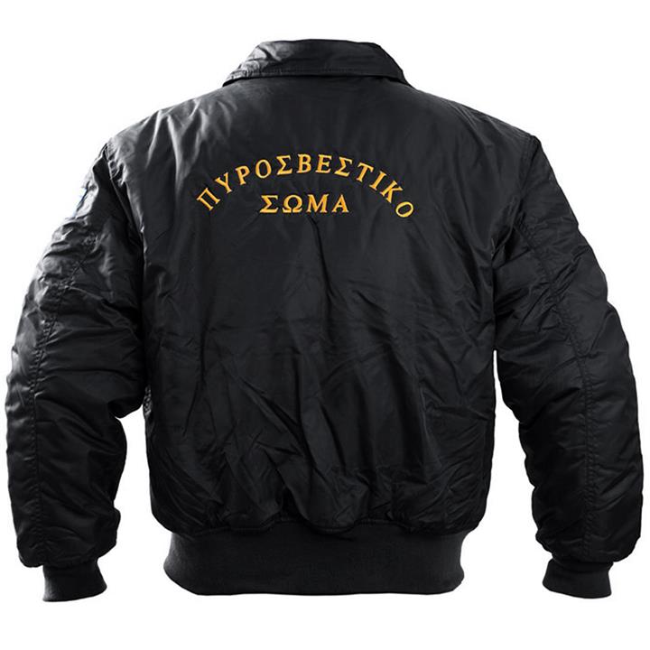 Φλαι τζάκετ με κέντημα Πυροσβεστικής (Μαύρο)