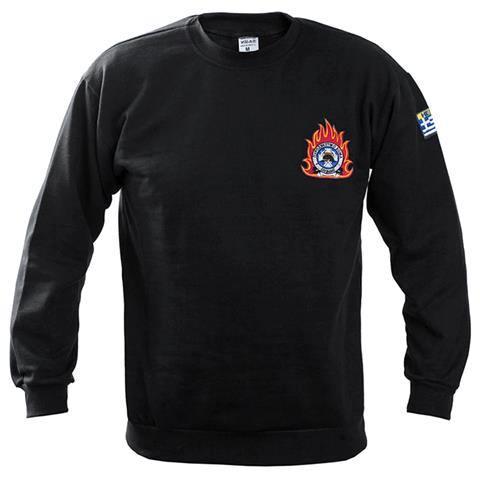 Φούτερ με λάστιχο και κέντημα Πυροσβεστικής (Μαύρο)