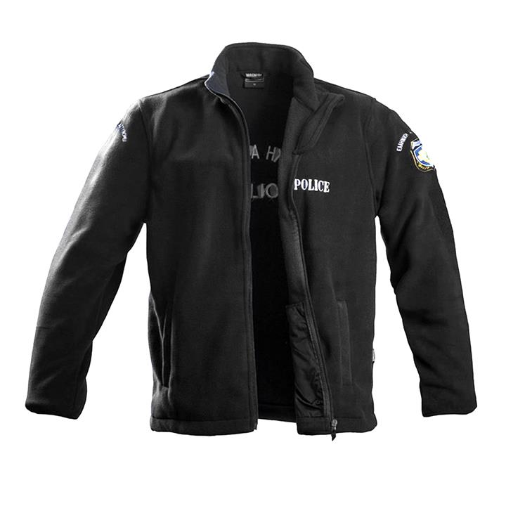 Ζακετα fleece Survivors με κέντημα Αστυνομίας (Μαύρο)