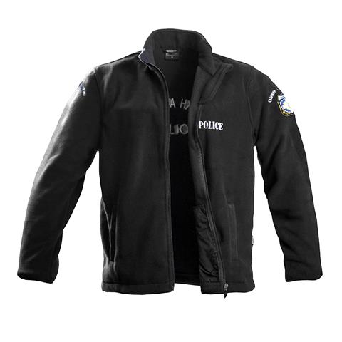 Ζακετα fleece Survivors με κέντημα Αστυνομίας (Μαύρο)