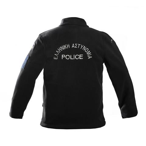 Ζακετα fleece Survivors με κέντημα Αστυνομίας (Μαύρο)