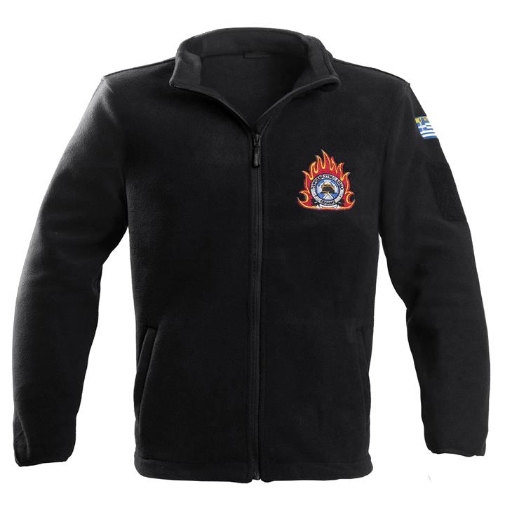 Ζακετα fleece Survivors με κέντημα Πυροσβεστικής (Mαύρη)