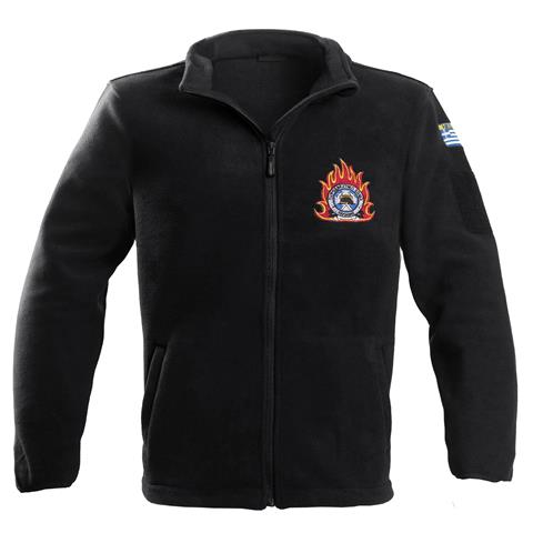 Ζακετα fleece Survivors με κέντημα Πυροσβεστικής (Mαύρη)