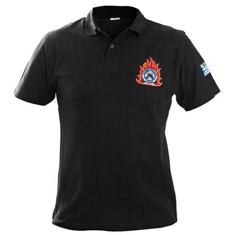Μπλουζάκι Πόλο κοντομάνικο Πυροσβεστικής S-XXL (Μαύρο)