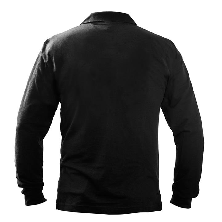 Μπλουζάκι Polo μακρύ μανίκι επιχειρησιακό (χωρίς κέντημα) Μαύρο