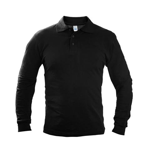 Μπλουζάκι Polo μακρύ μανίκι επιχειρησιακό (χωρίς κέντημα) Μαύρο