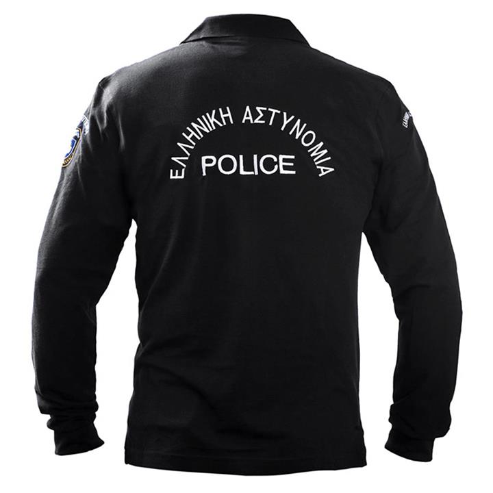 Μπλουζάκι ΠΟΛΟ μακρύ μανίκι με κέντημα (Αστυνομίας) Mαύρο