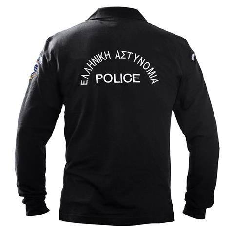 Μπλουζάκι ΠΟΛΟ μακρύ μανίκι με κέντημα (Αστυνομίας) Mαύρο