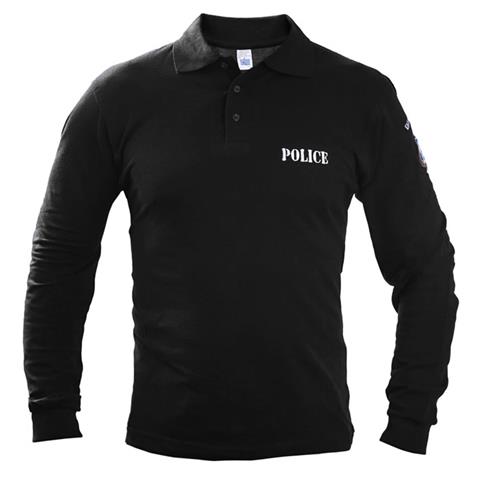 Μπλουζάκι ΠΟΛΟ μακρύ μανίκι με κέντημα (Αστυνομίας) Mαύρο