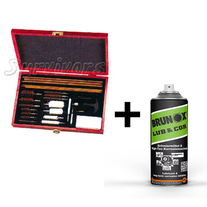 Σετ καθαρισμού όπλων Universal μαζί με Lub and Core Λάδι όπλου Brunox 400ml