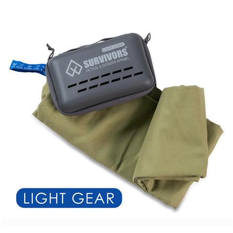Πετσέτα Microfleece με θήκη μεταφοράς Light Gear (Λαδί)