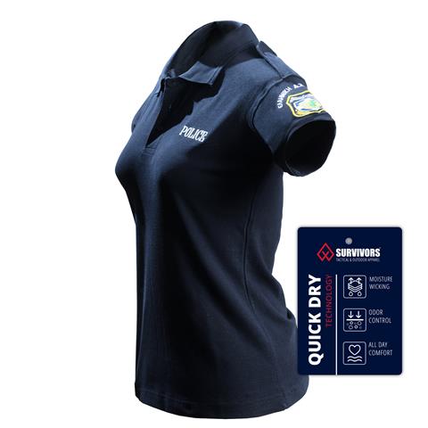 Μπλουζάκι Γυναικείο Polo Quick Dry Survivors με κέντημα Αστυνομίας Μπλε