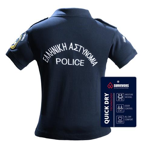 Μπλουζάκι Γυναικείο Polo Quick Dry Survivors με κέντημα Αστυνομίας Μπλε