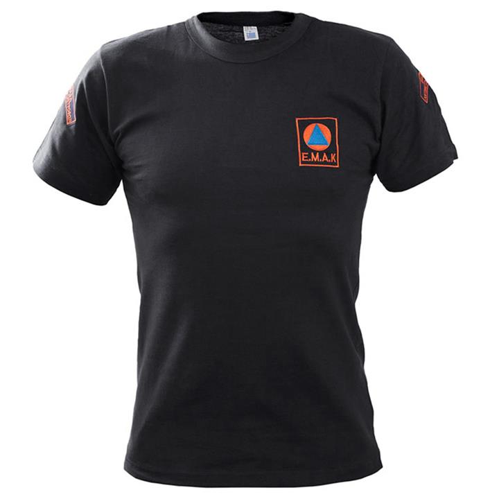 Μπλουζάκι μακό με κέντημα ΕΜΑΚ Μαύρο