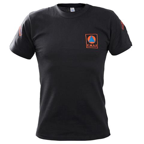 Μπλουζάκι μακό με κέντημα ΕΜΑΚ Μαύρο