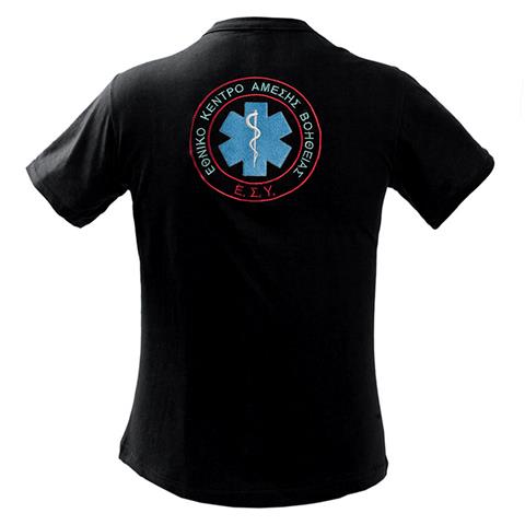 Μπλουζάκι μακό με κέντημα ΕΚΑΒ μαύρο