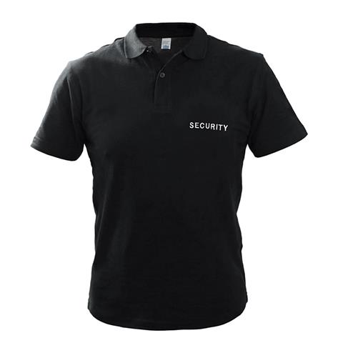 Μπλουζάκι Polo κοντομάνικο με κέντημα SECURITY μαύρο