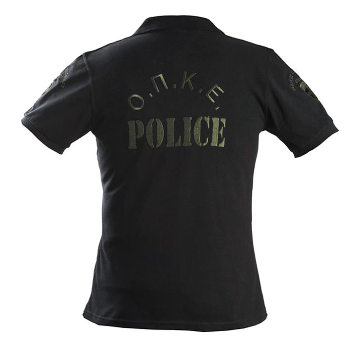 Μπλουζάκι Πόλο κοντομάνικο (Ο.Π.Κ.Ε. Ε.Κ.Α.Μ.) μαύρο