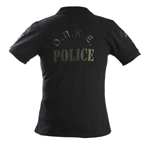 Μπλουζάκι Πόλο κοντομάνικο (Ο.Π.Κ.Ε. Ε.Κ.Α.Μ.) μαύρο