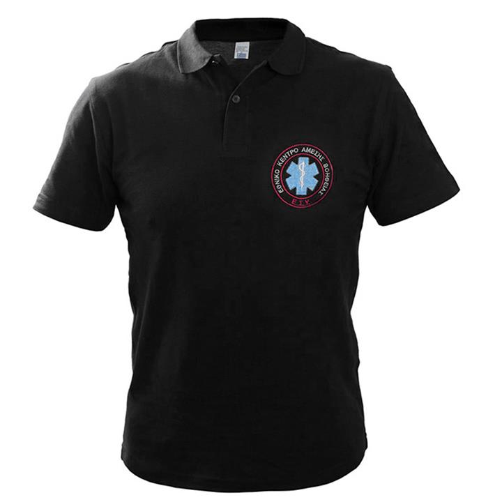 Μπλουζάκι Πόλο κοντομάνικο ΕΚΑΒ Μαύρο