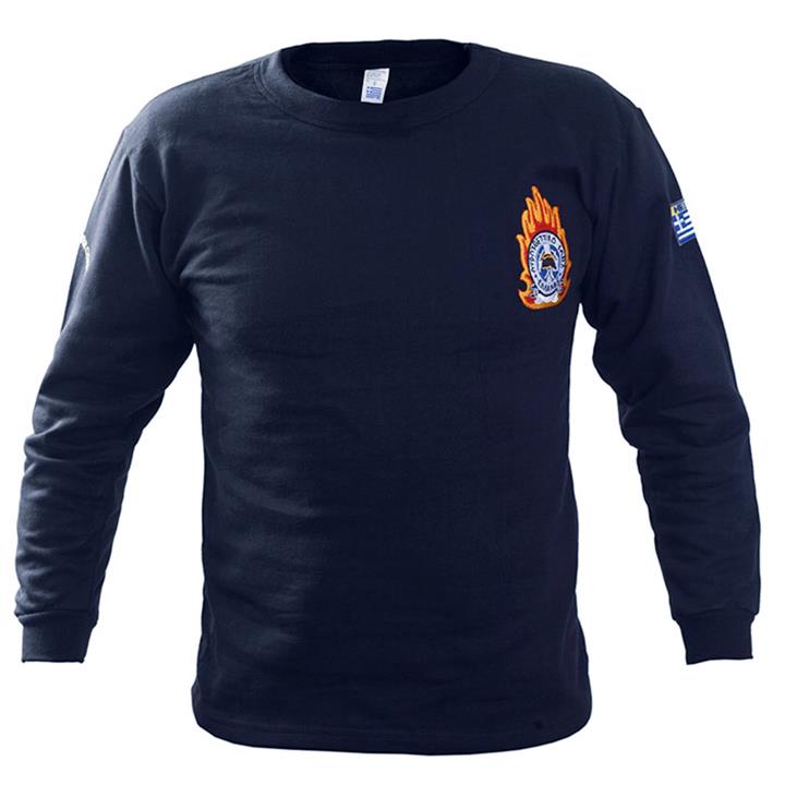 Φούτερ βαμβακερό 100% με κέντημα Πυροσβεστικής Μπλε