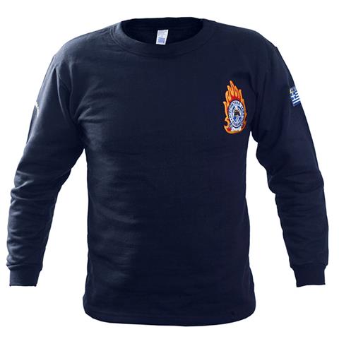 Φούτερ βαμβακερό 100% με κέντημα Πυροσβεστικής Μπλε