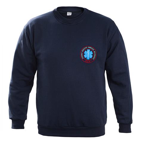 Φούτερ με λάστιχο και κέντημα ΕΚΑΒ βαμβακερό 100% (Μπλε)